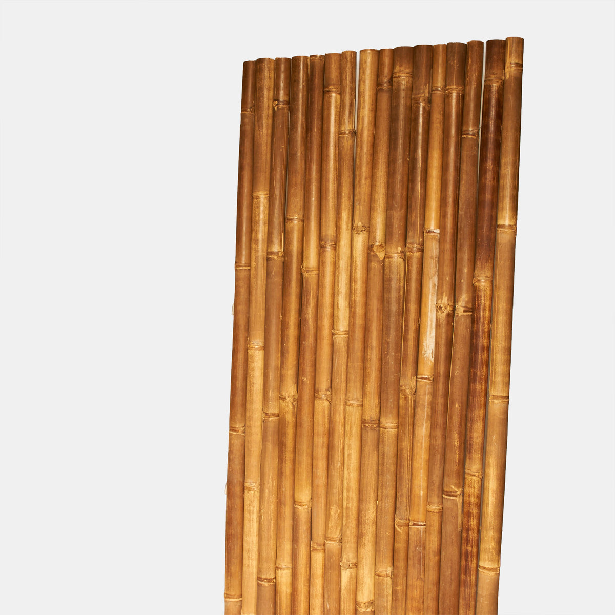 Dunkle Bambus-Rollmatte / Sichtschutz / Wandverkleidung mit Edelstahl oder verzinktem Draht als Verbund - Produktfoto
